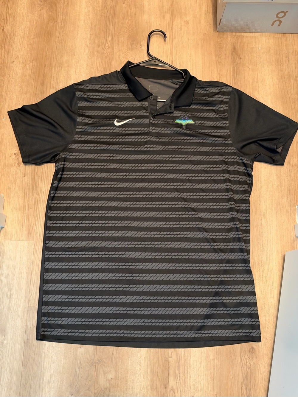 Tampa Bay Rays Nike Men’s Black and Gray Striped Polo